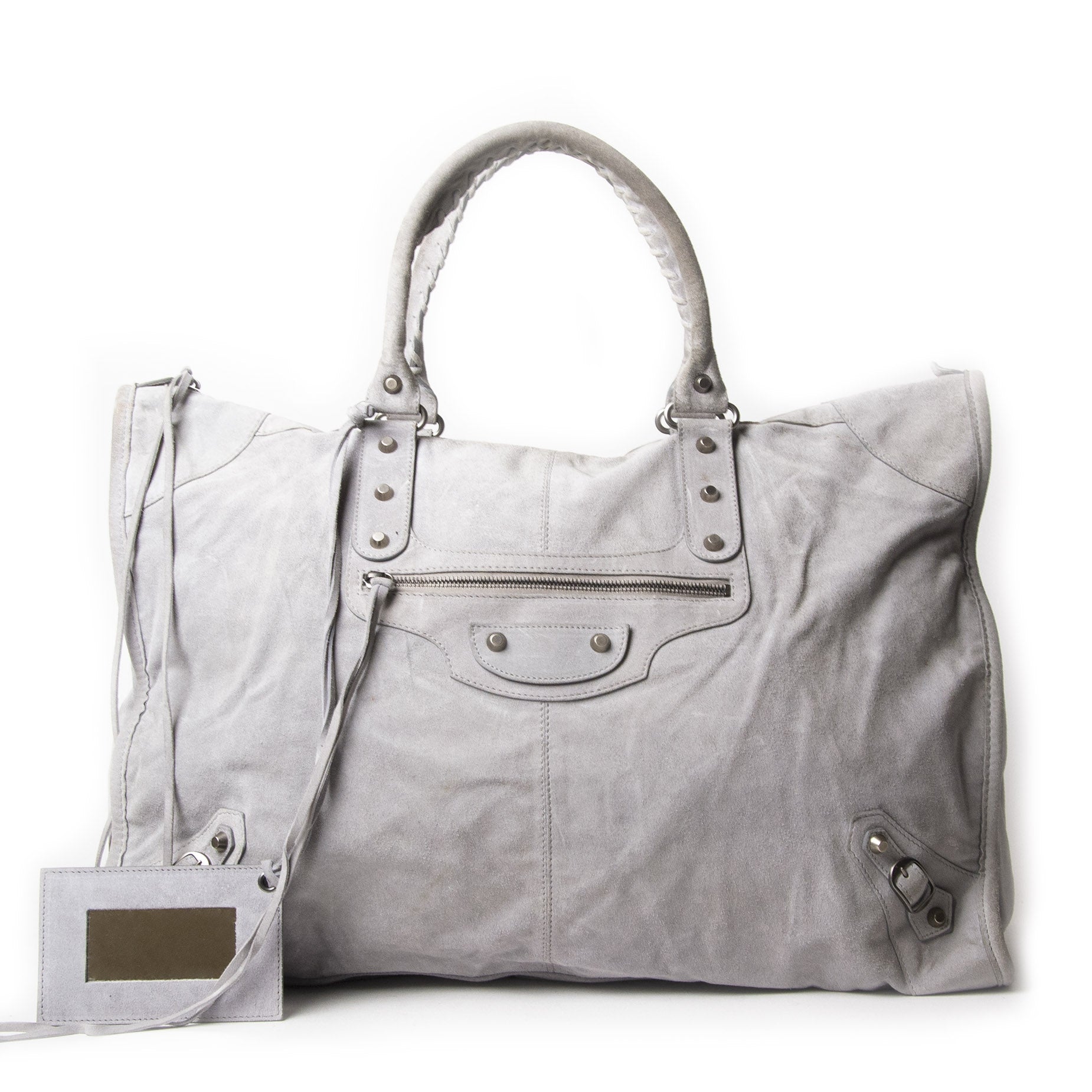 Balenciaga Grey Suede Giant Work Bag – Labellov