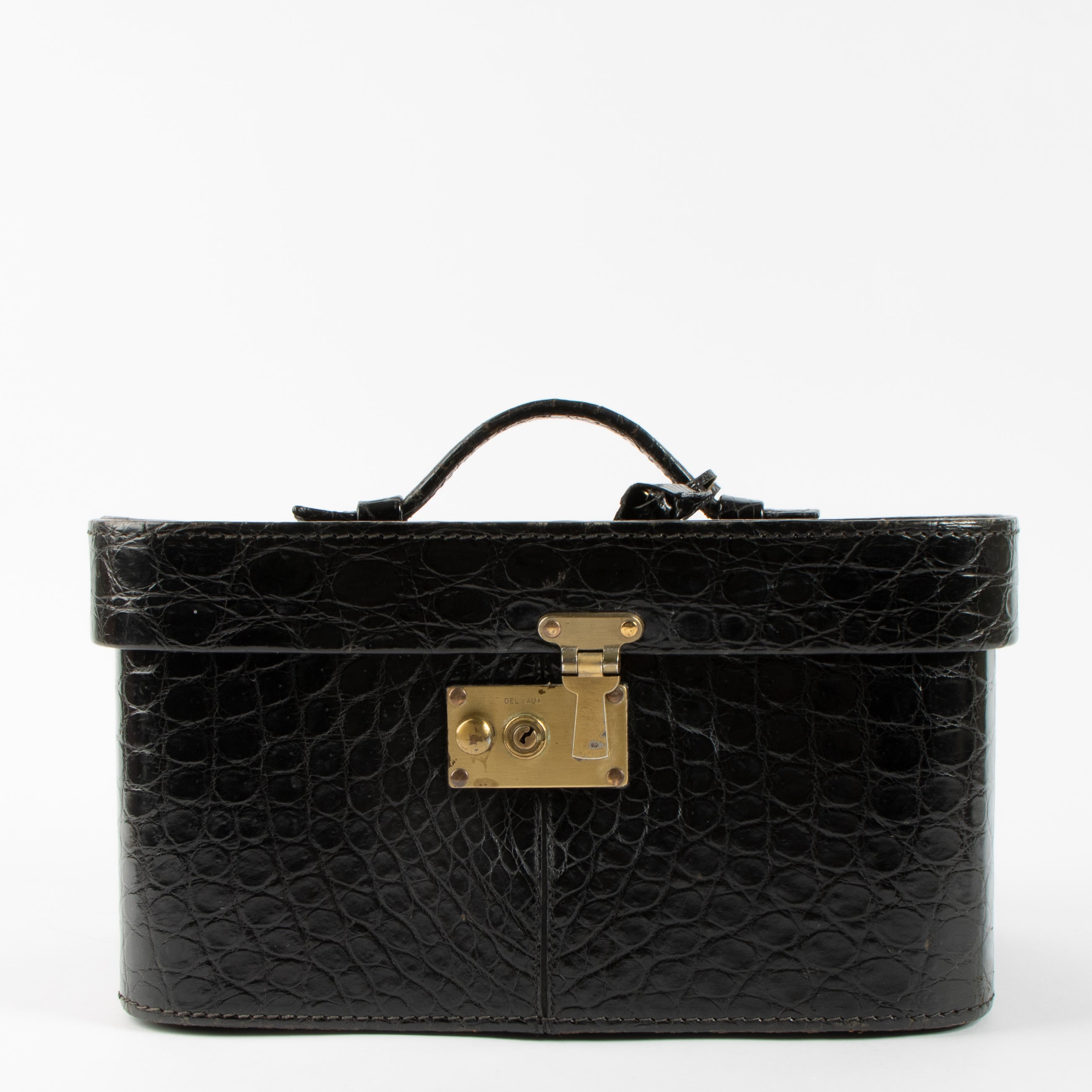 Delvaux Black Vintage Shiny Crocodile Beauty Case – Labellov