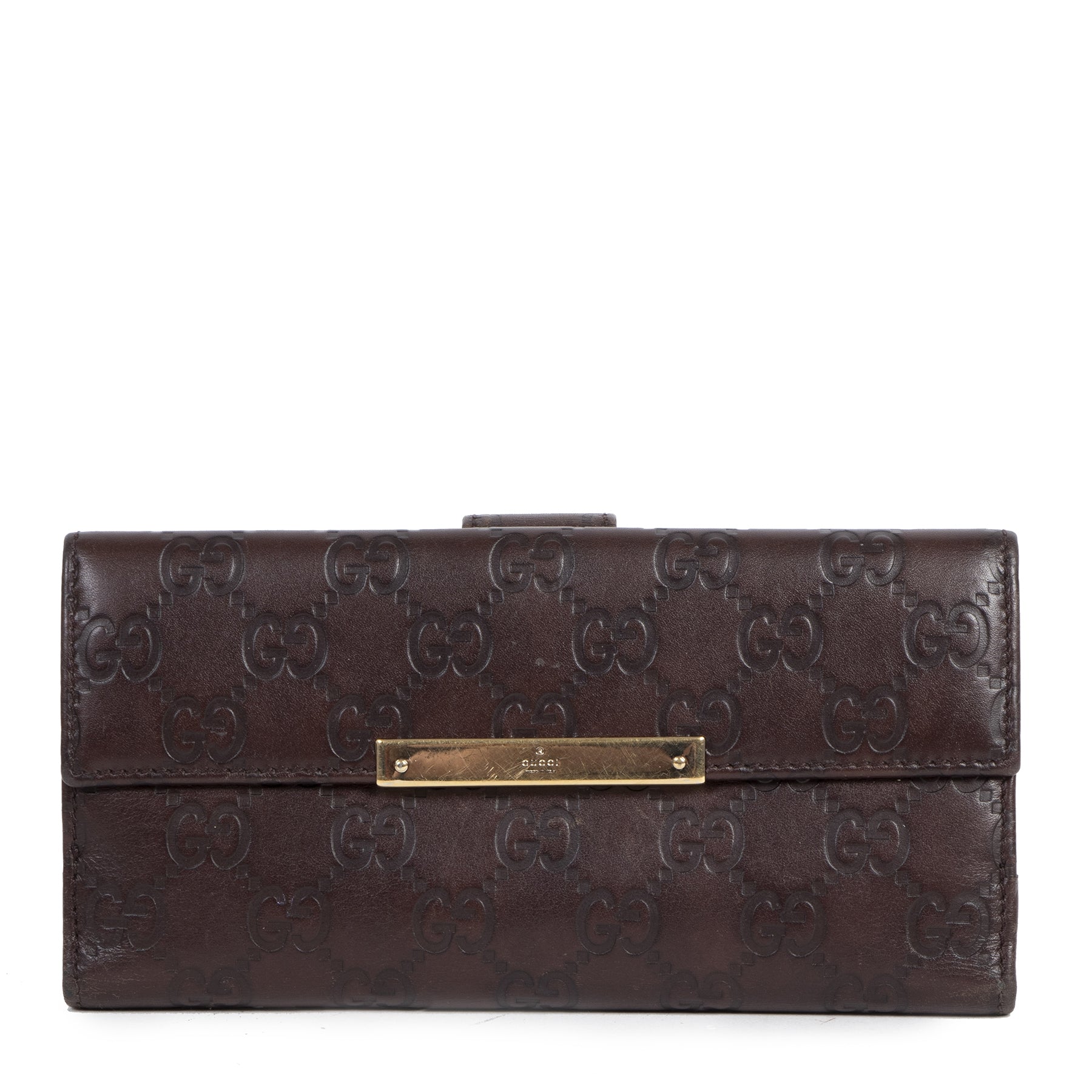 GUCCI シマ shima 長財布 long wallet 295671 Gucci Shima GG Logo Brown Leather Long Wallet – Labellov