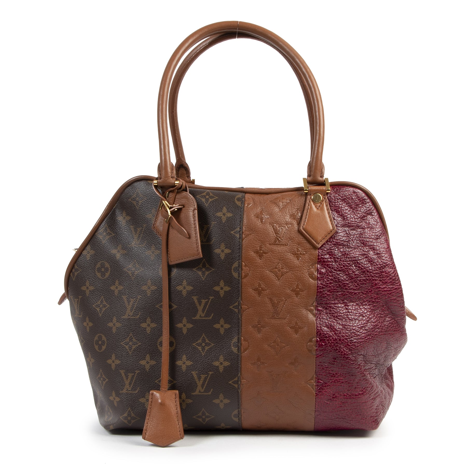 Limited Edition Louis Vuitton Burgundy Blocks Zipped Tote  display picture 1