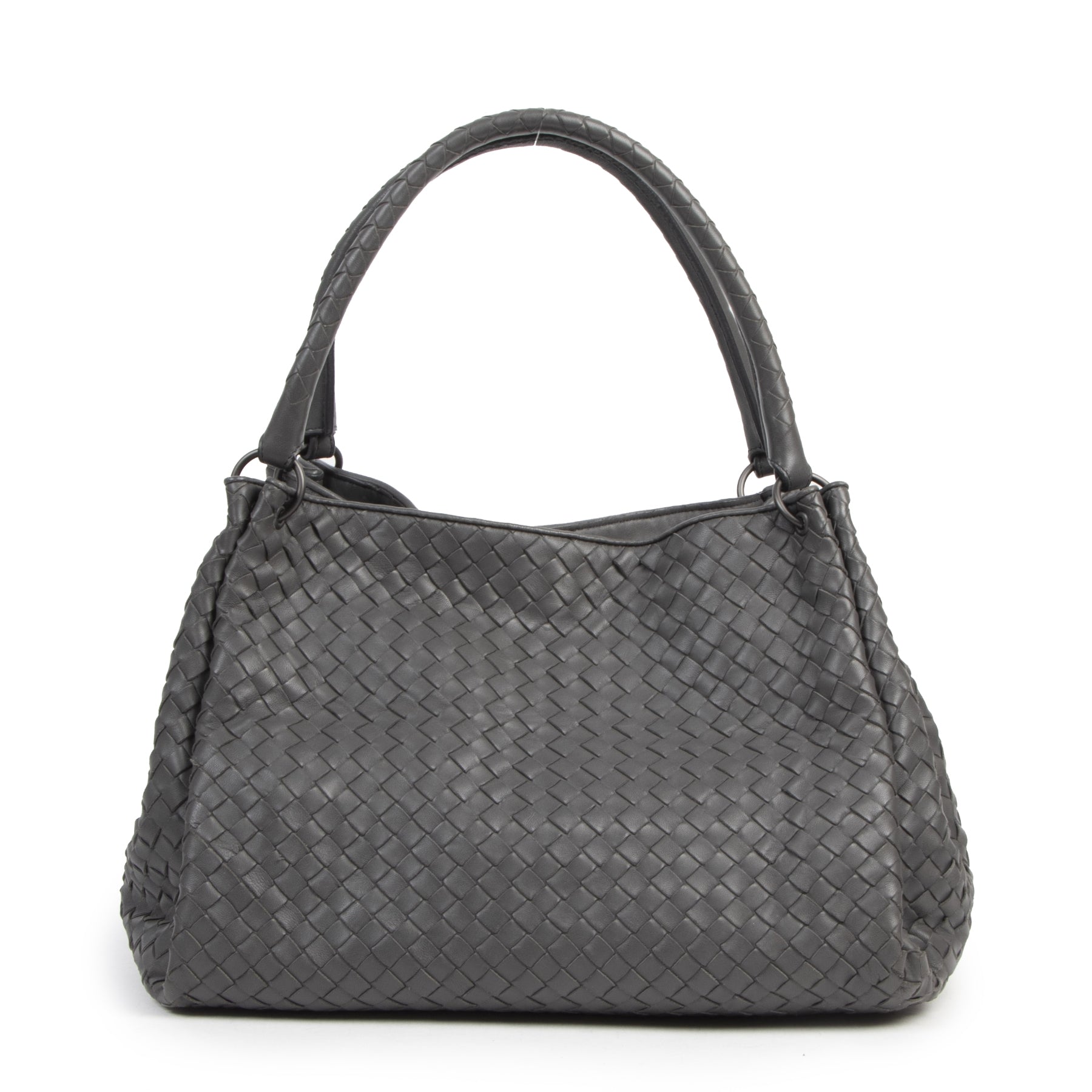 Bottega Veneta Grey Intrecciato Nappa Garda Bag – Labellov