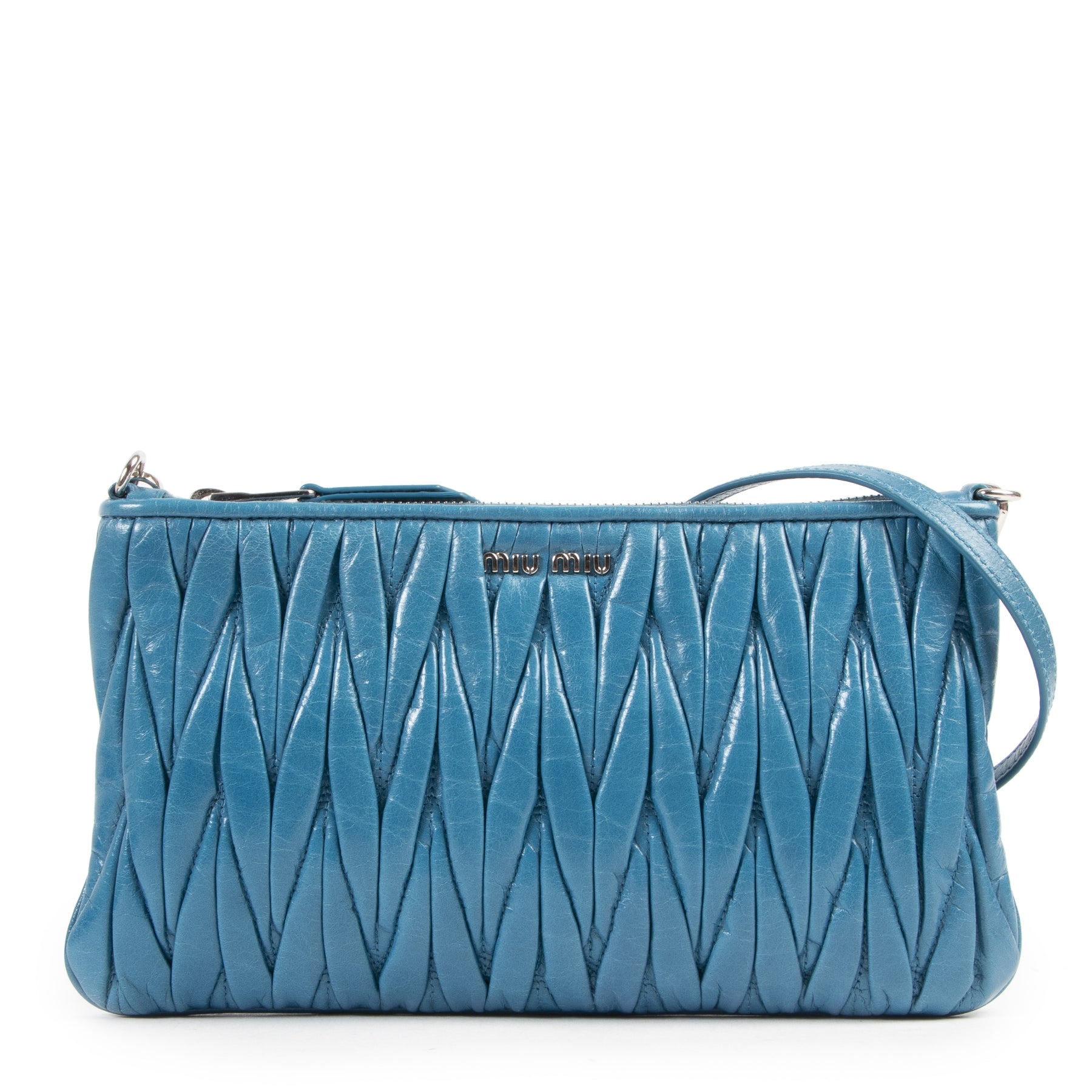 Miu Miu Turquoise Matelasse Leather Crossbody Bag – Labellov