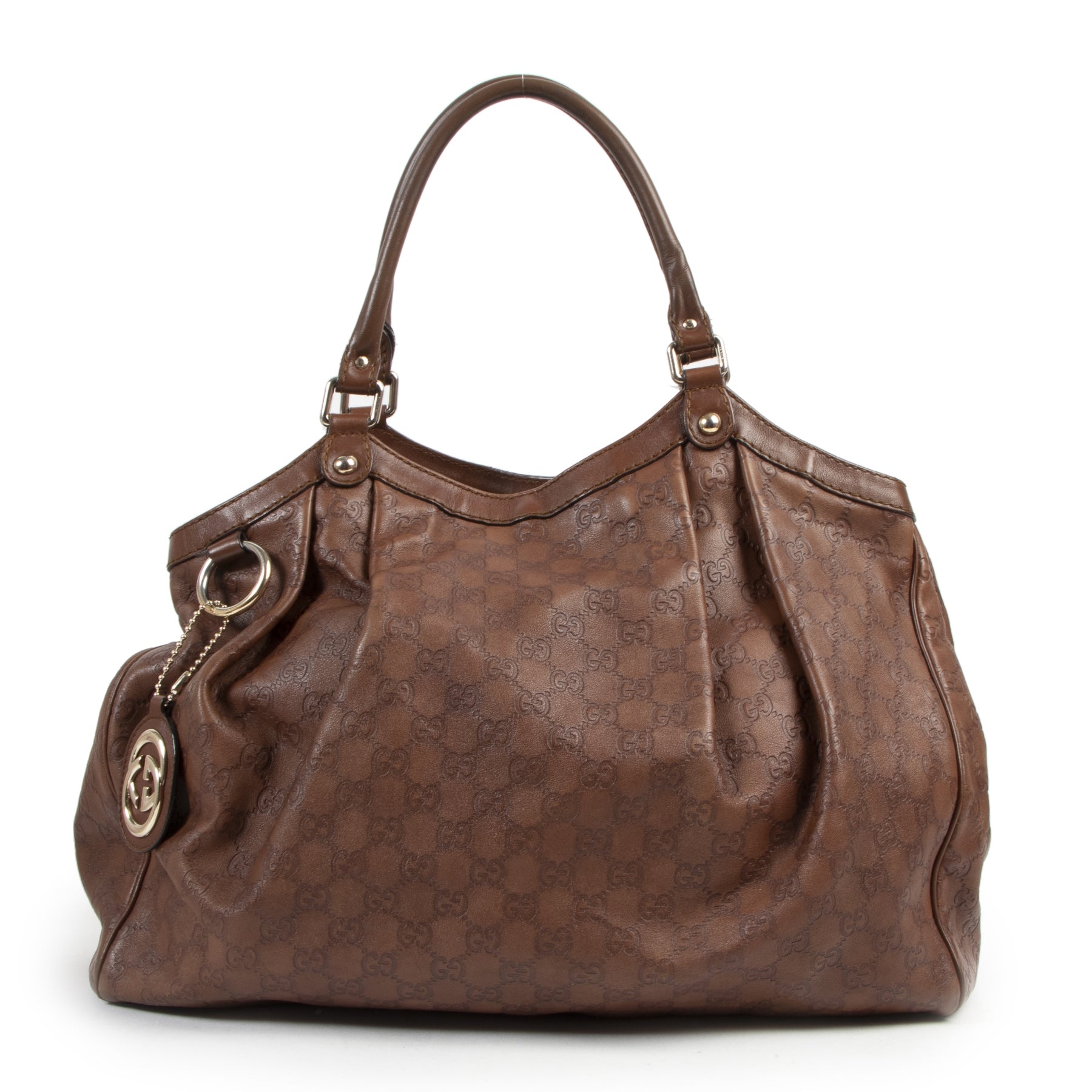 Gucci Brown Monogram Leather Shoulder Bag – Labellov