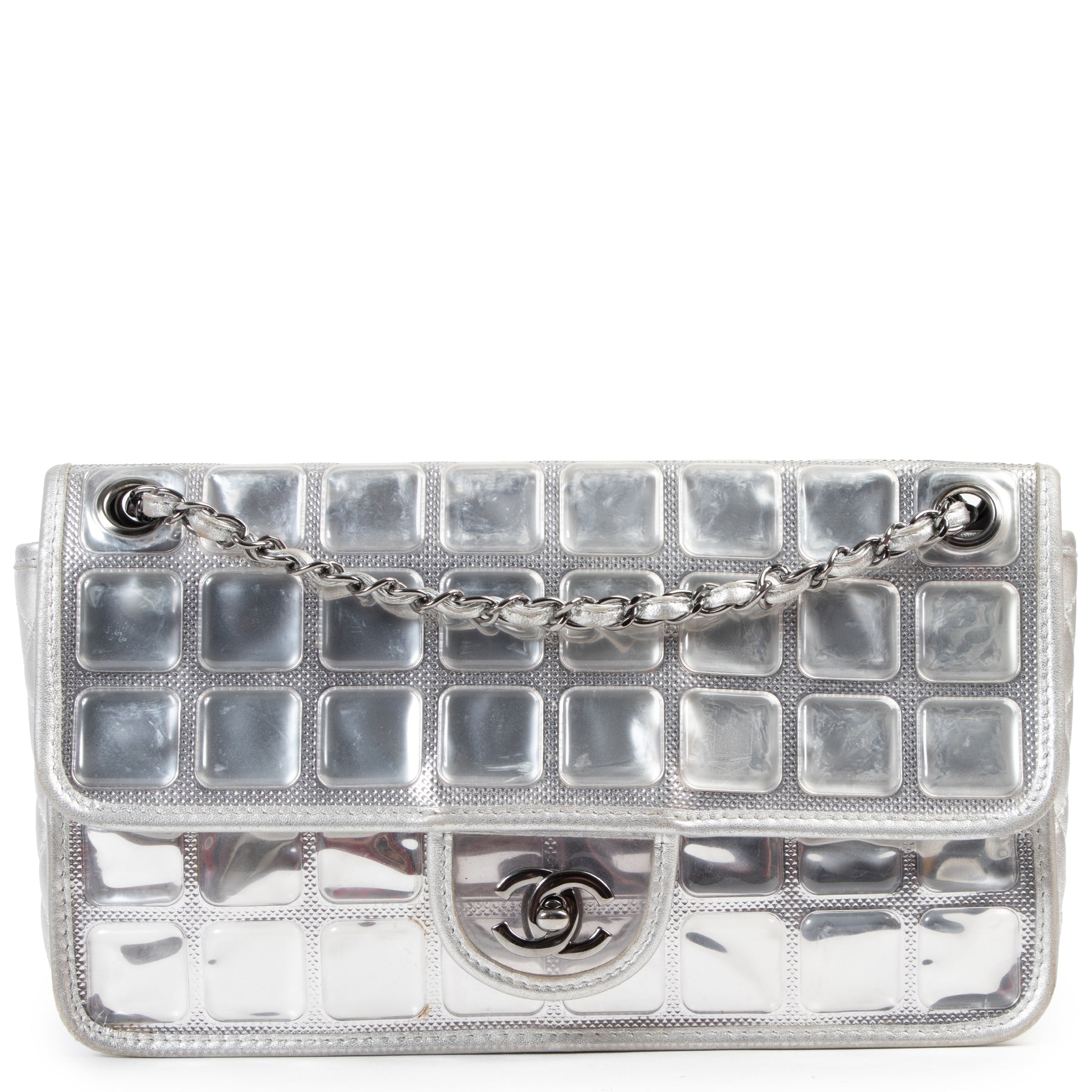 Chanel Silver Leather Ice Cube Limited Edition Flap Bag – Labellov