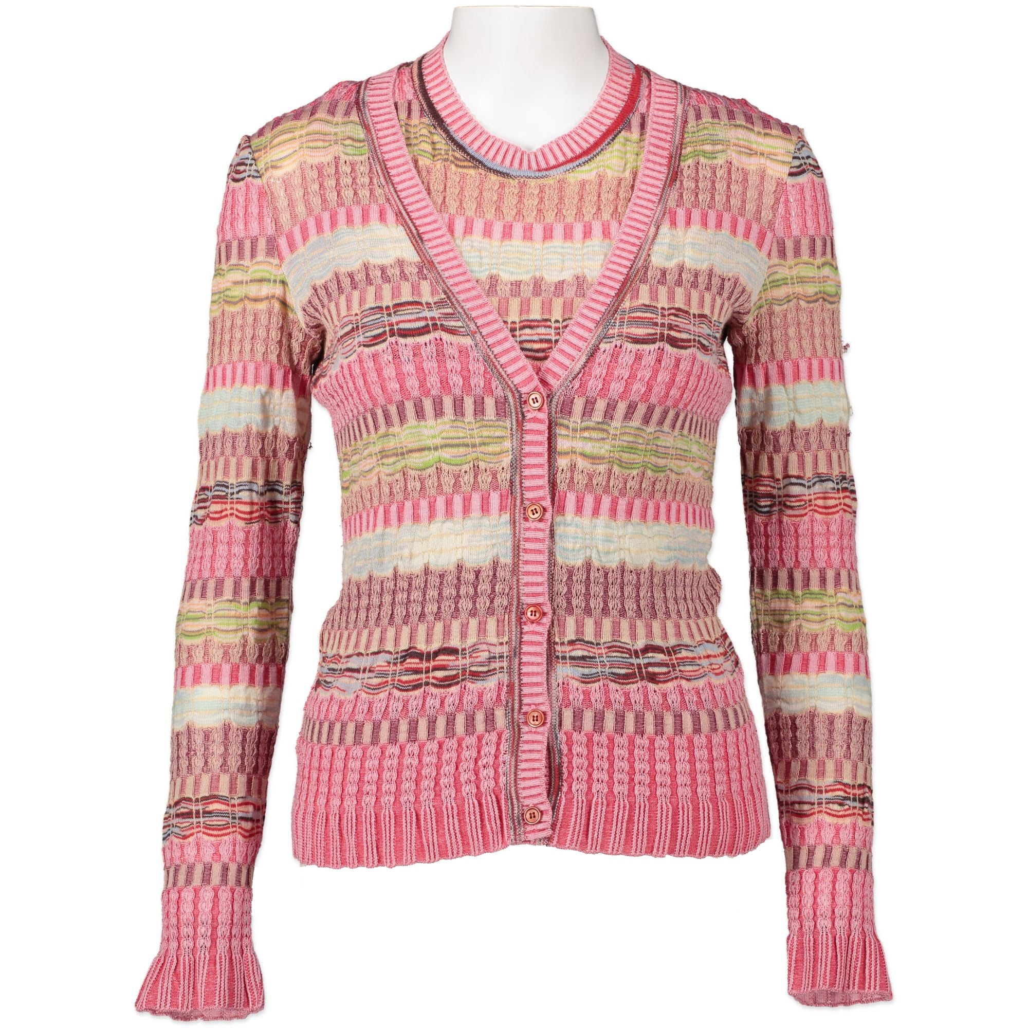 MISSONI ミッソーニ フリンジカーディガン ピンク系 42 Missoni Pink Two Piece Co-ord Set - IT40 – Labellov