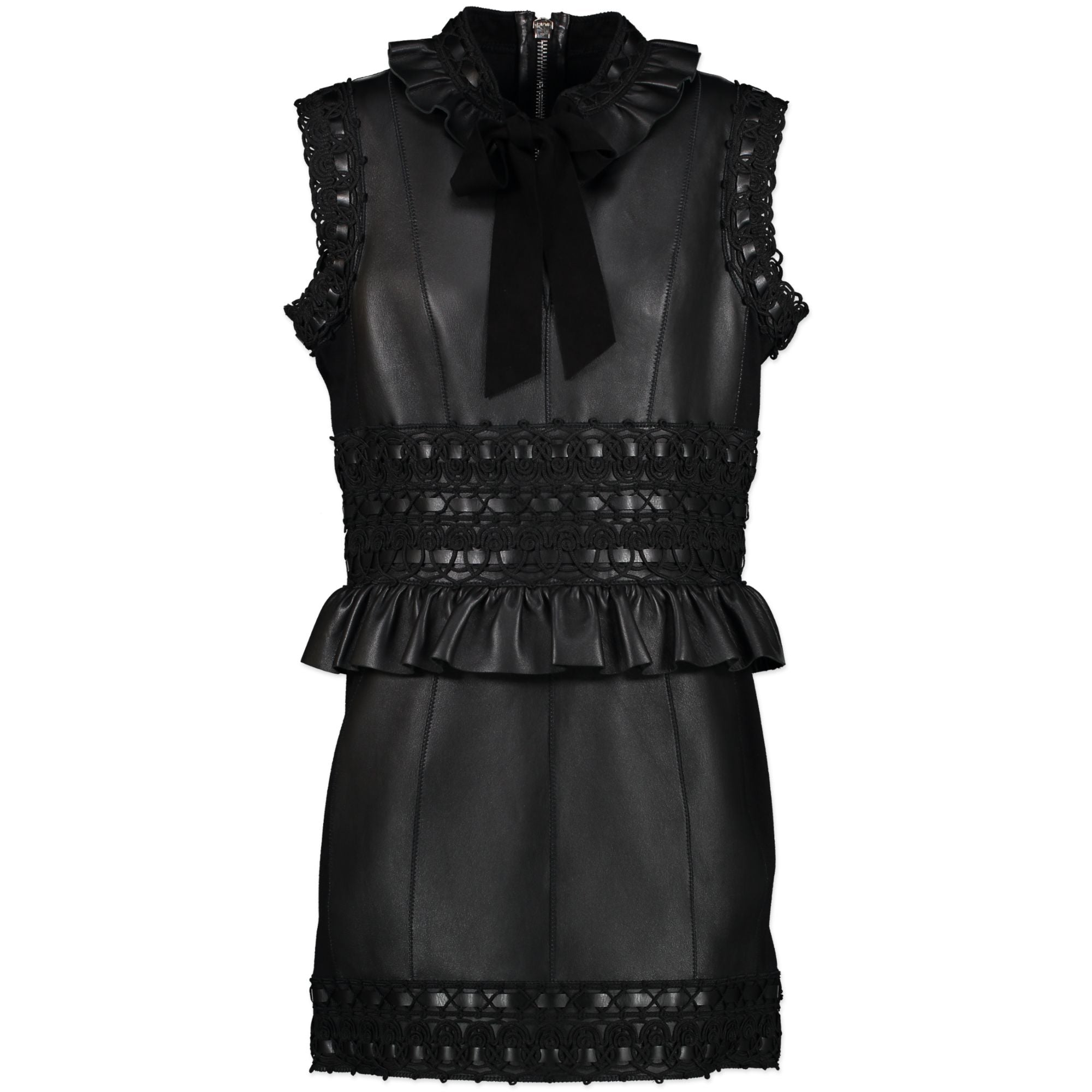 Dsuared2 Black Leather Mini Dress