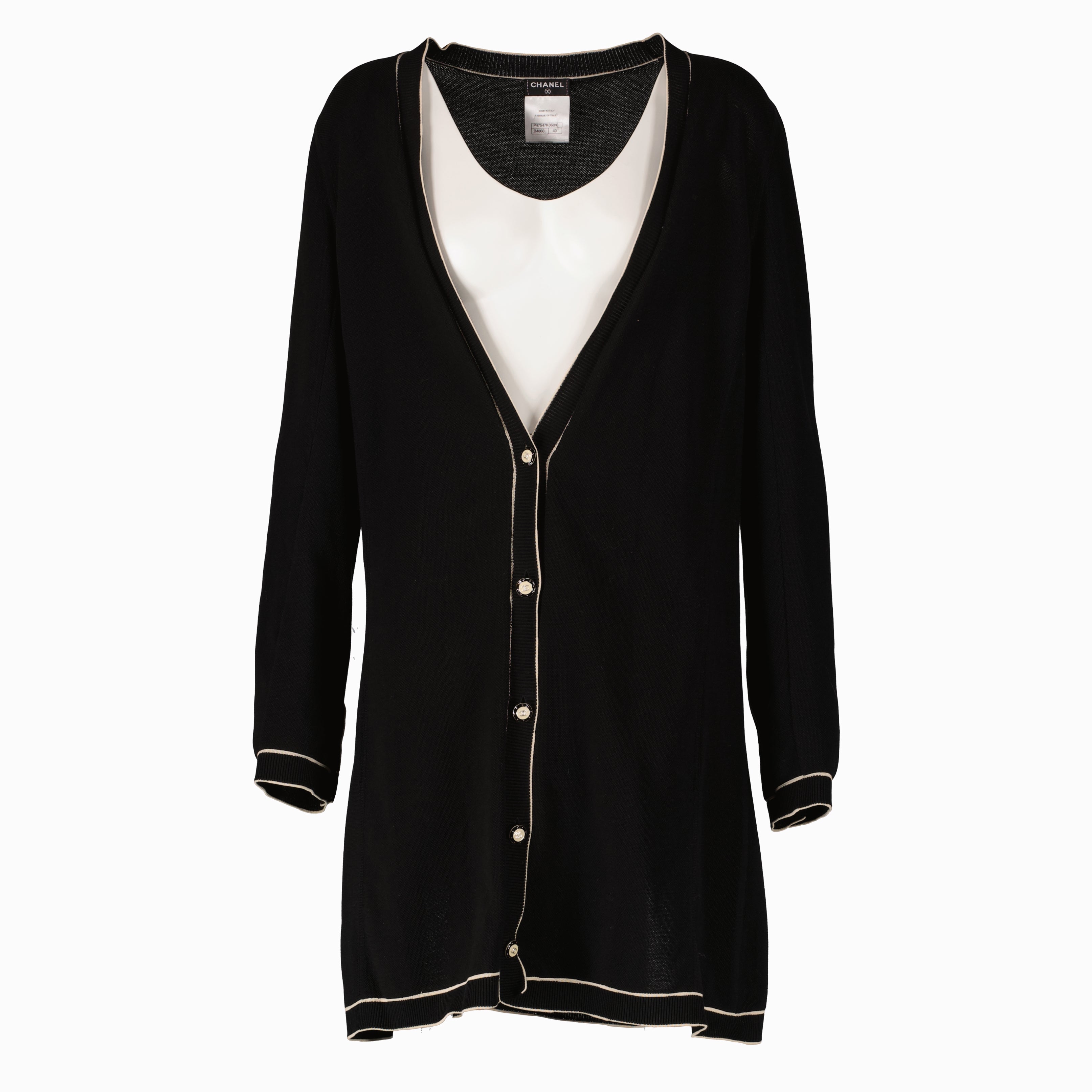 Chanel Ribbed Knit Coco Mark Cardigan - size 40 – Labellov