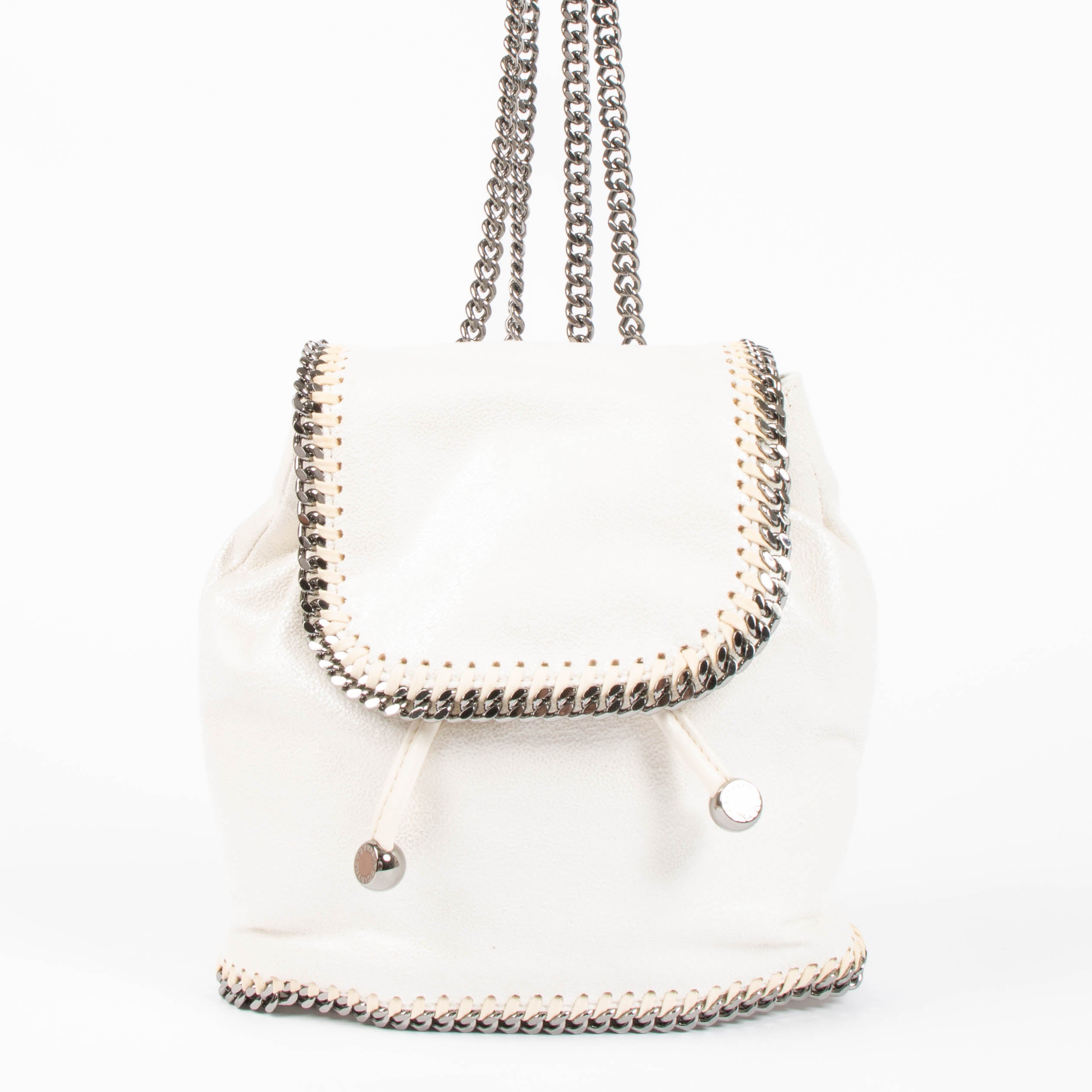 falabella mini backpack white Stella McCartney Front Zip Shaggy Deer 36490116 Featuring a striking silver Stella McCartney White Falabella Crystal