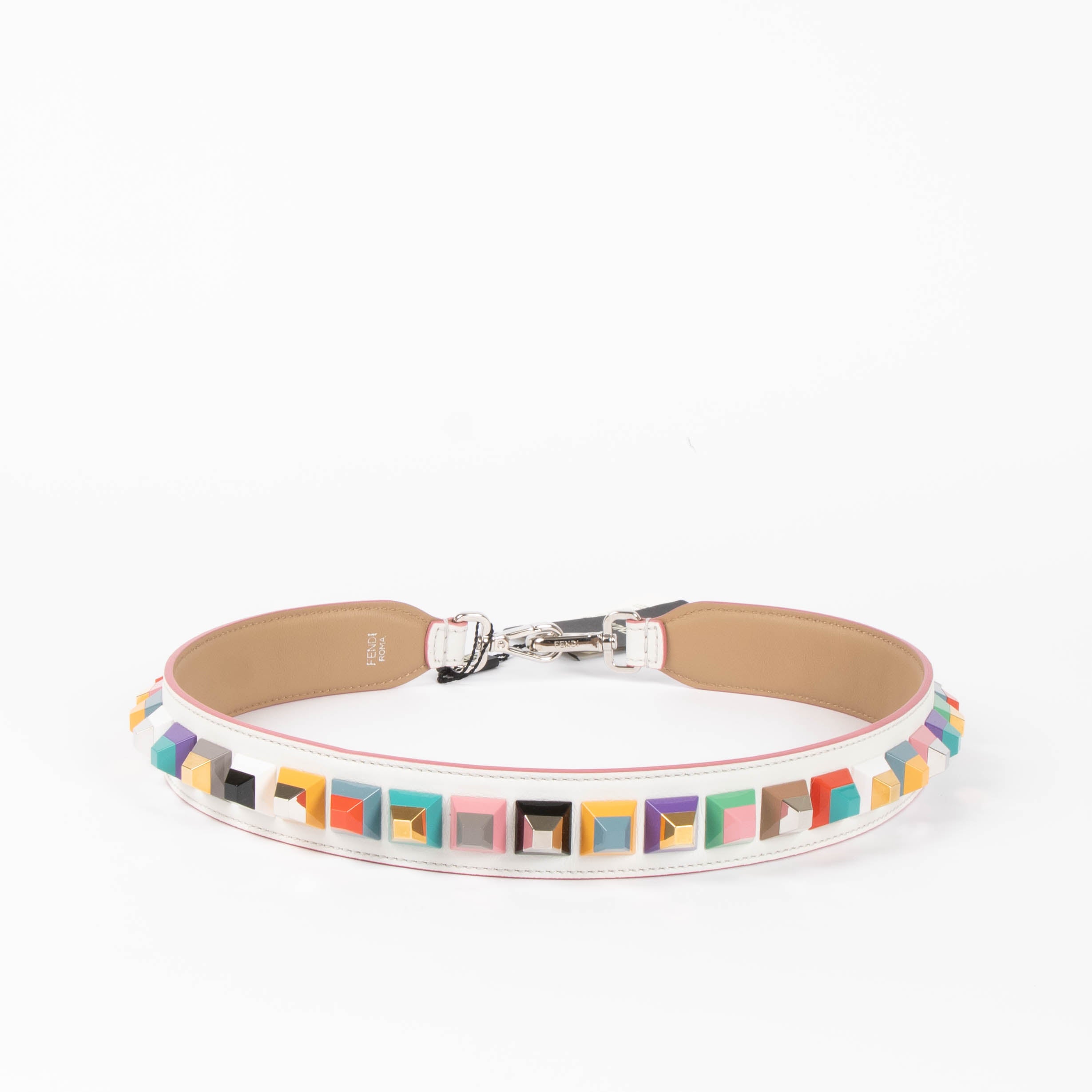 Fendi White Studded Strap You Bag Strap – Labellov