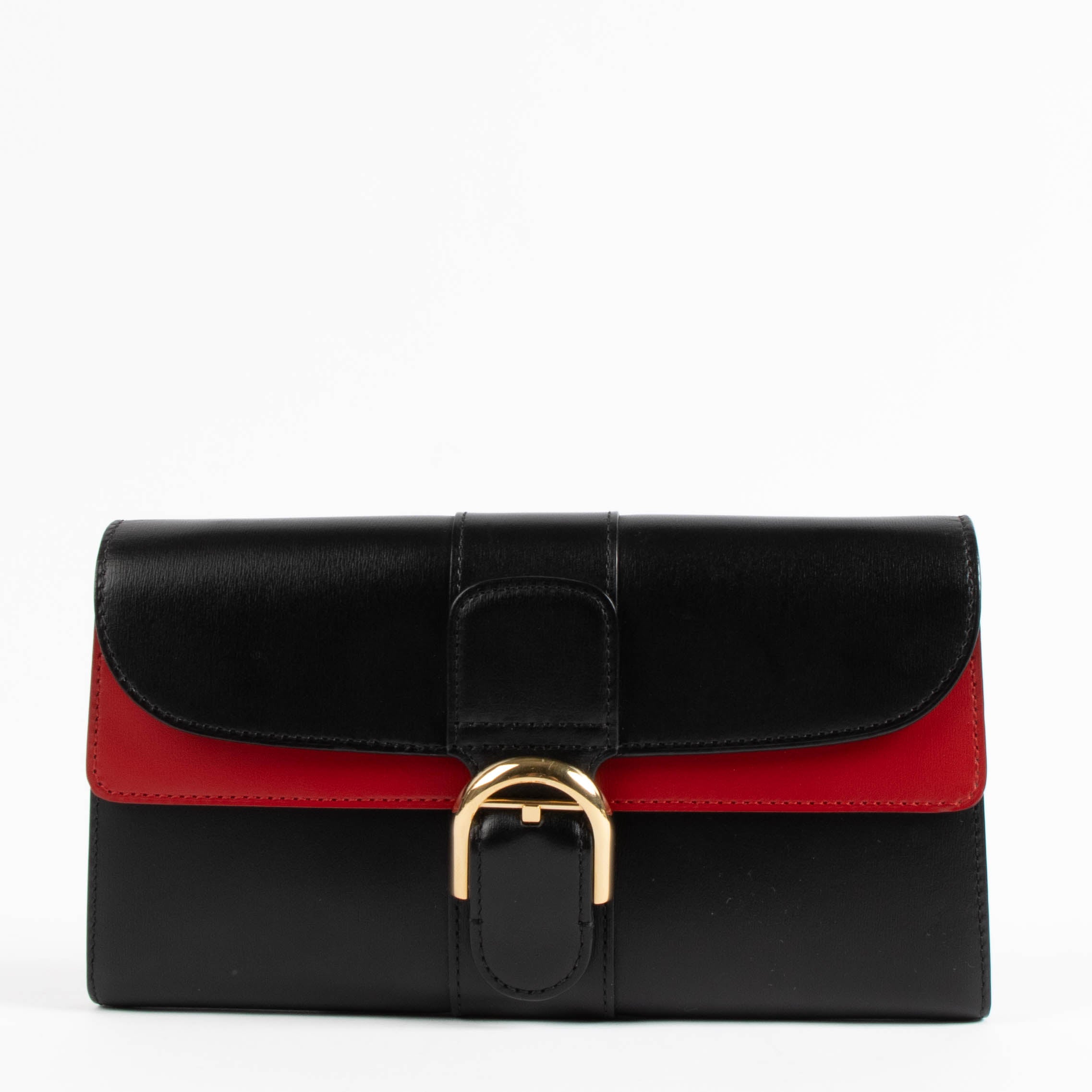 Delvaux Black/Lipstick Box Calf Brillant Chain Long Wallet – Labellov