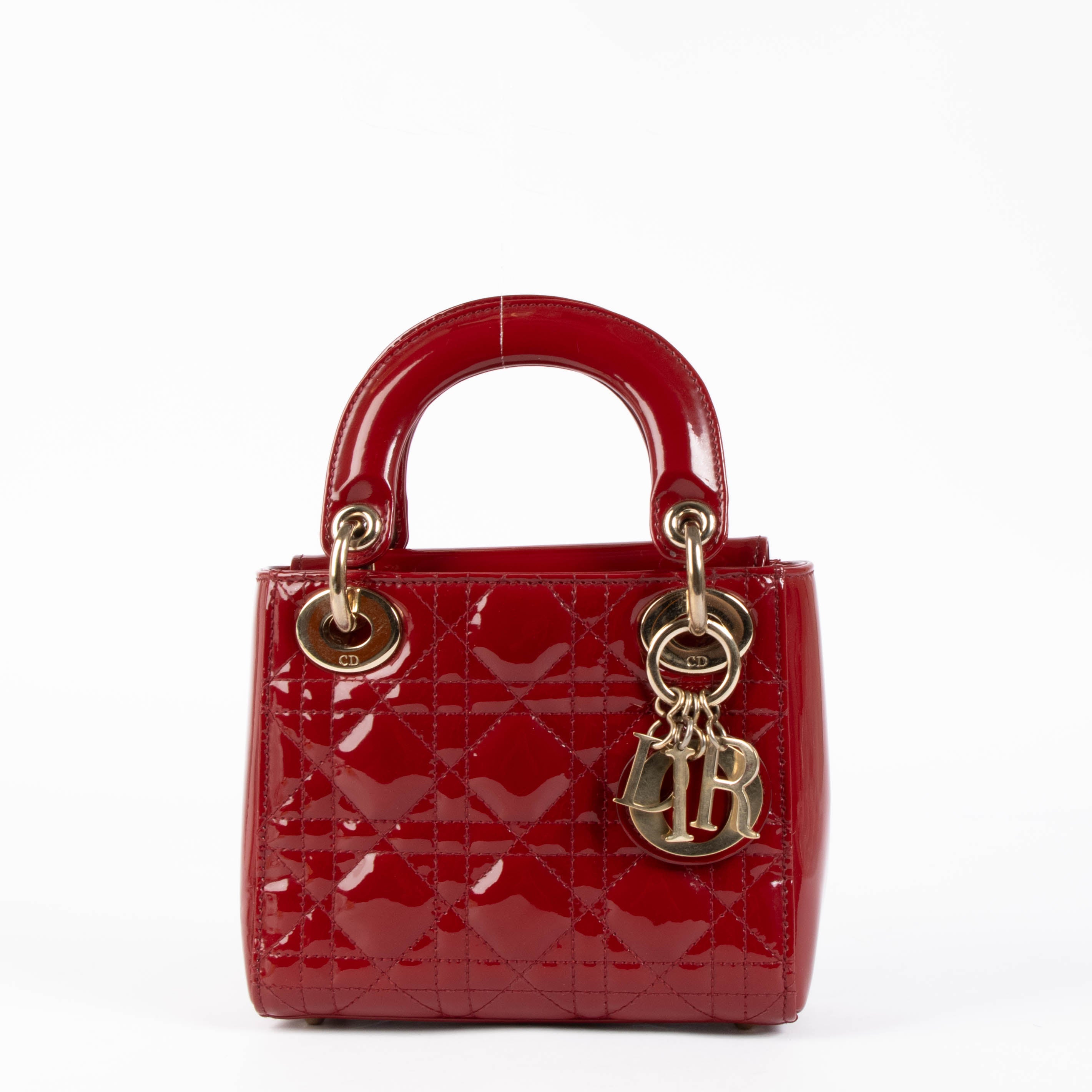 Christian Dior Red Patent Leather Mini Lady Dior Bag – Labellov