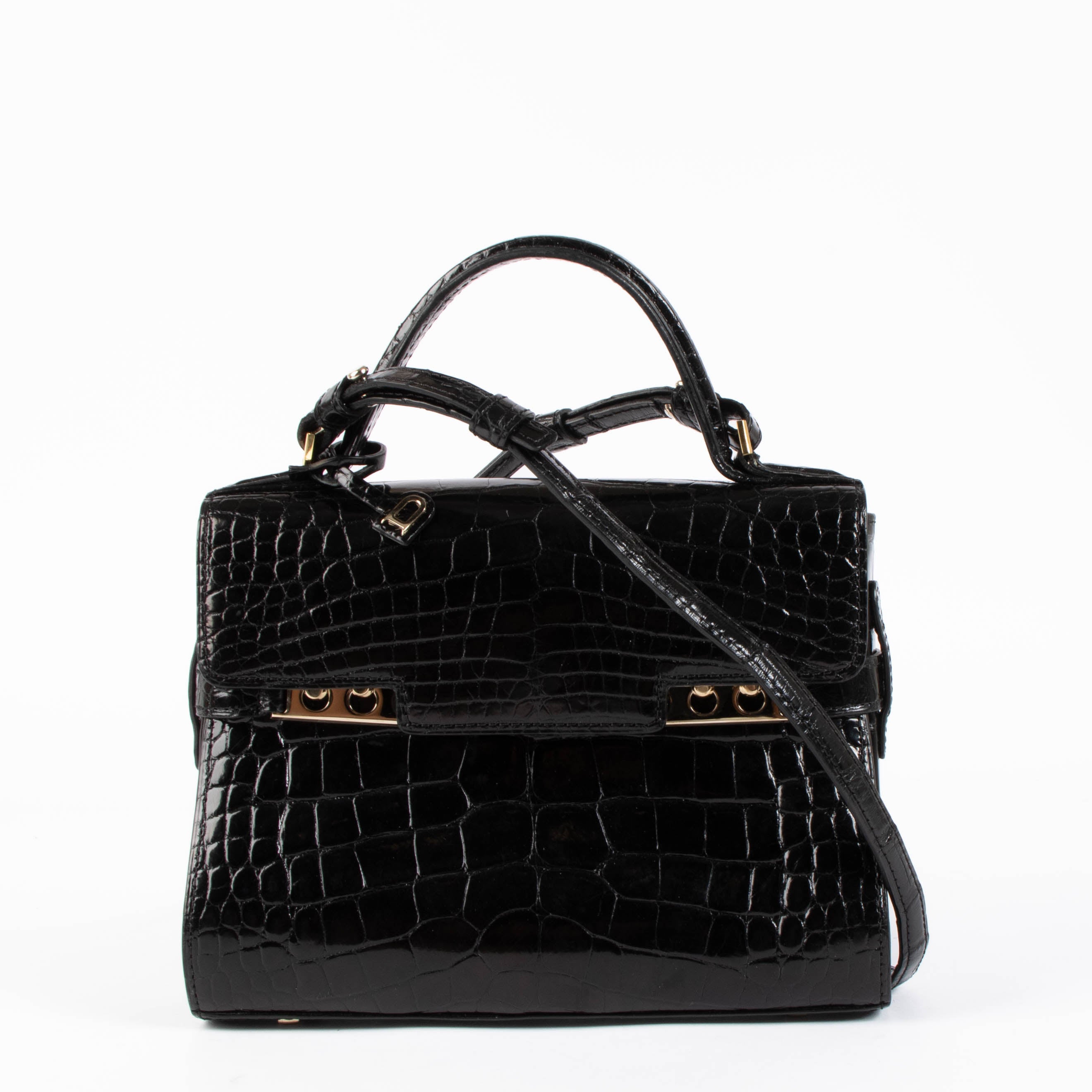 Delvaux Black Shiny Alligator Tempête Mini Bag – Labellov