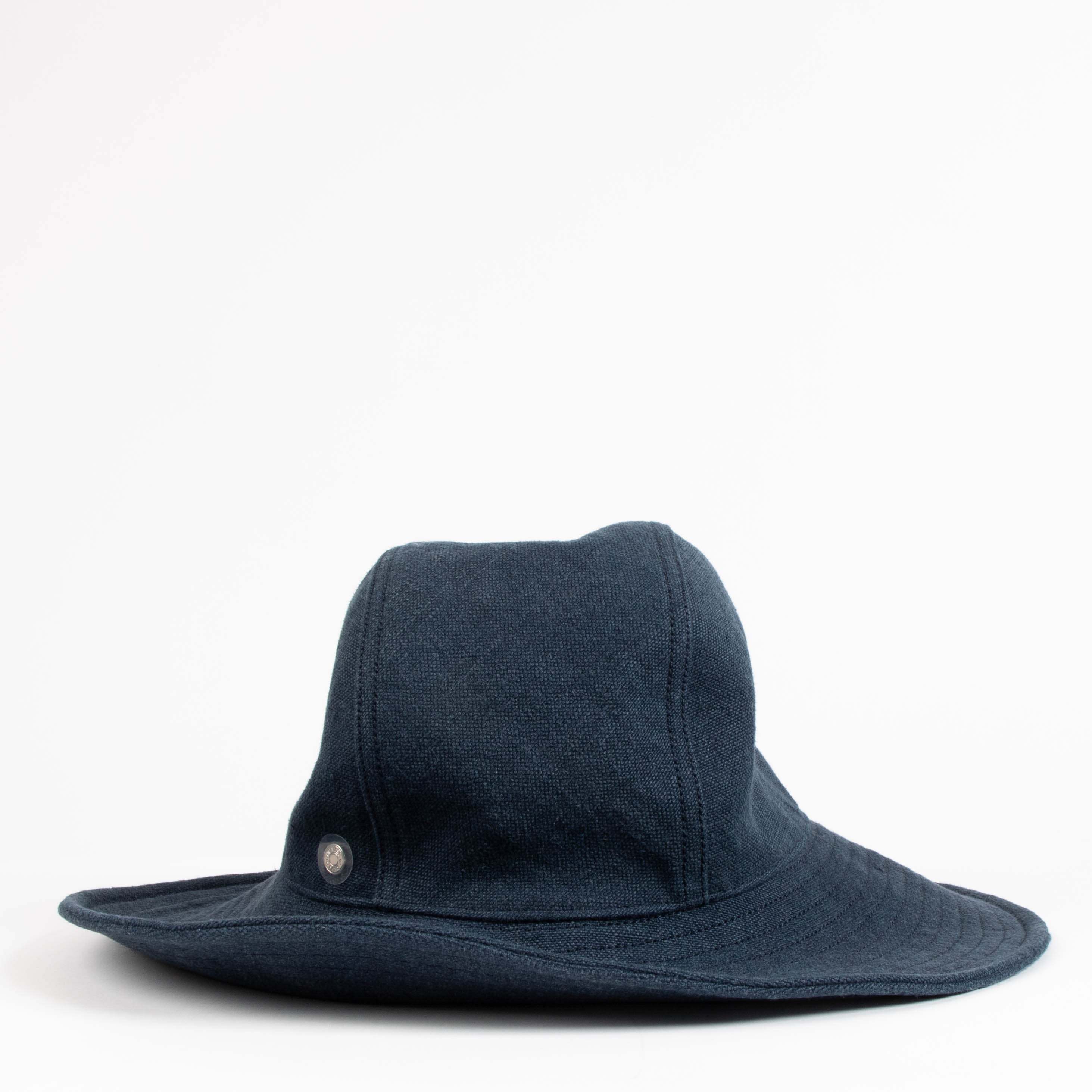 Hermes Dark Petrol Stonewashed Linen Hat – Labellov