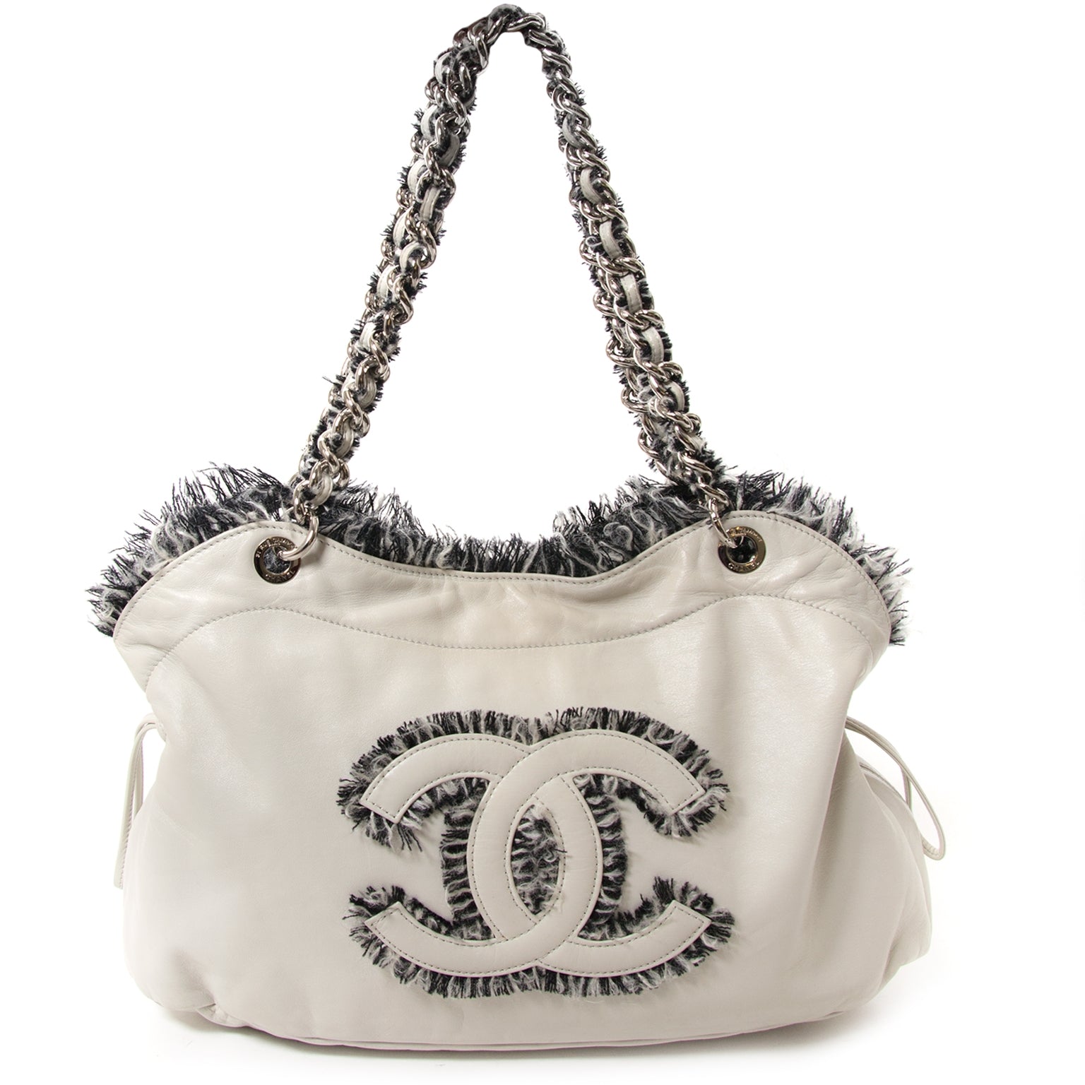 Chanel Tweed Lambskin Drawstring Tweedy Tote – Labellov