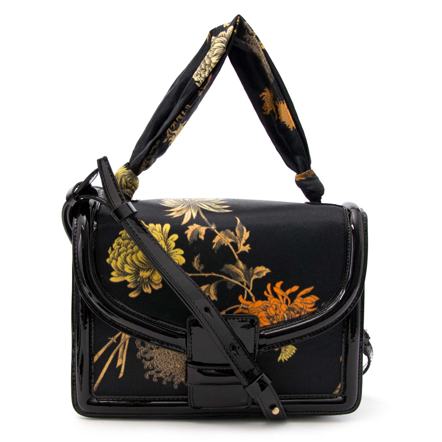 Dries Van Noten Patent and Oriental Fabric Bag – Labellov