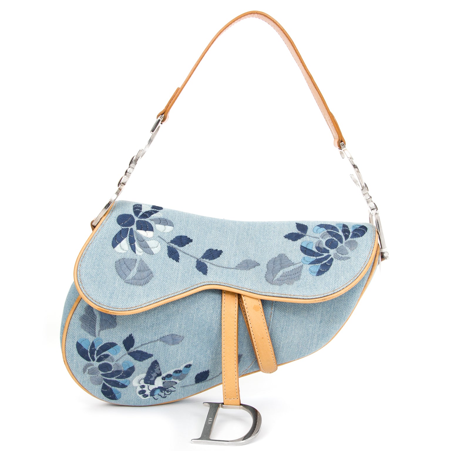バッグ Christian Dior by Galliano Denim Bag Dior John Galliano Denim Embroidered Saddle Bag – Labellov