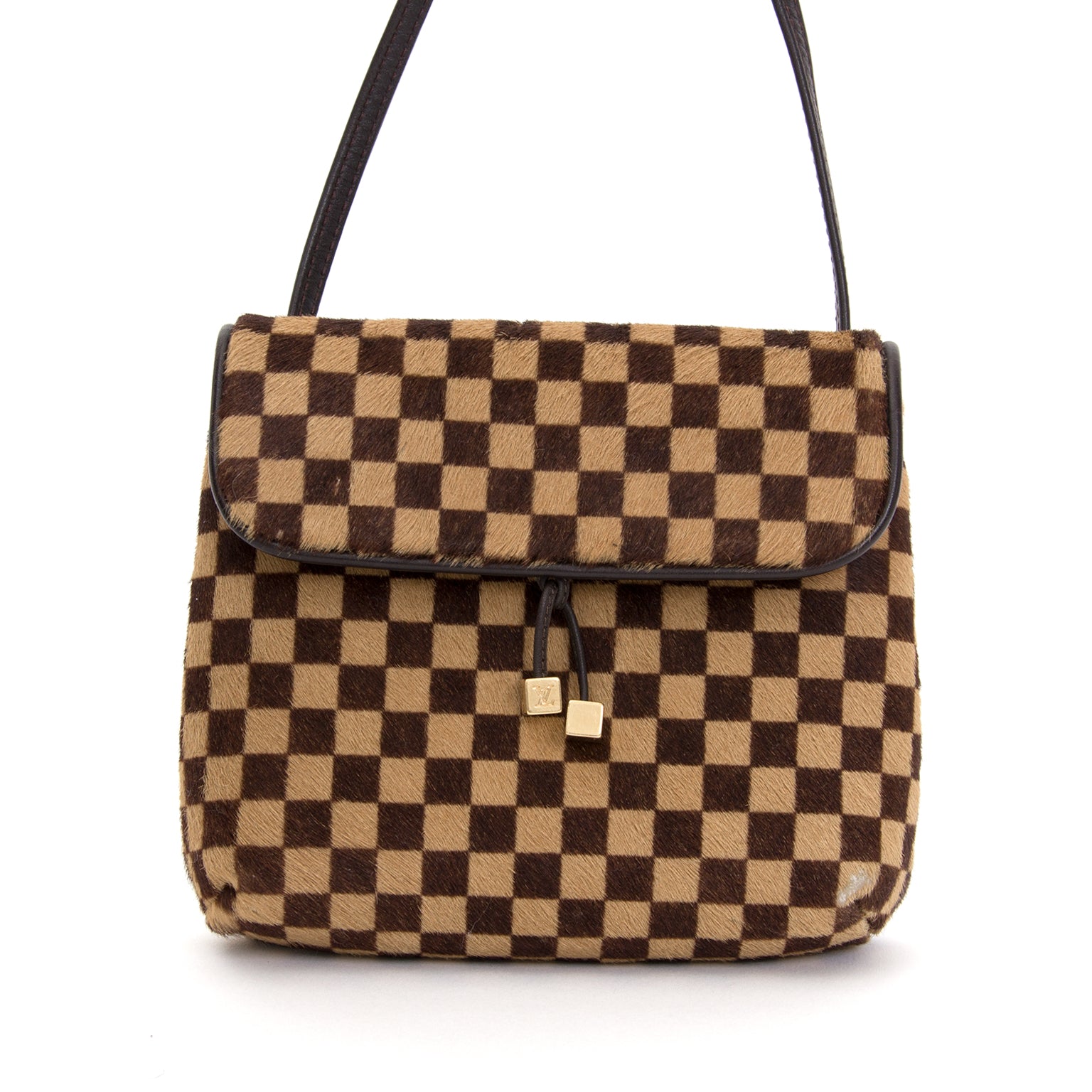ルイ・ヴィトン（LOUIS VUITTON）の「ダミエ・ソバージュ ガゼル」 Louis Vuitton Damier Sauvage Gazelle Pony Hair Shoulder Bag – Labellov