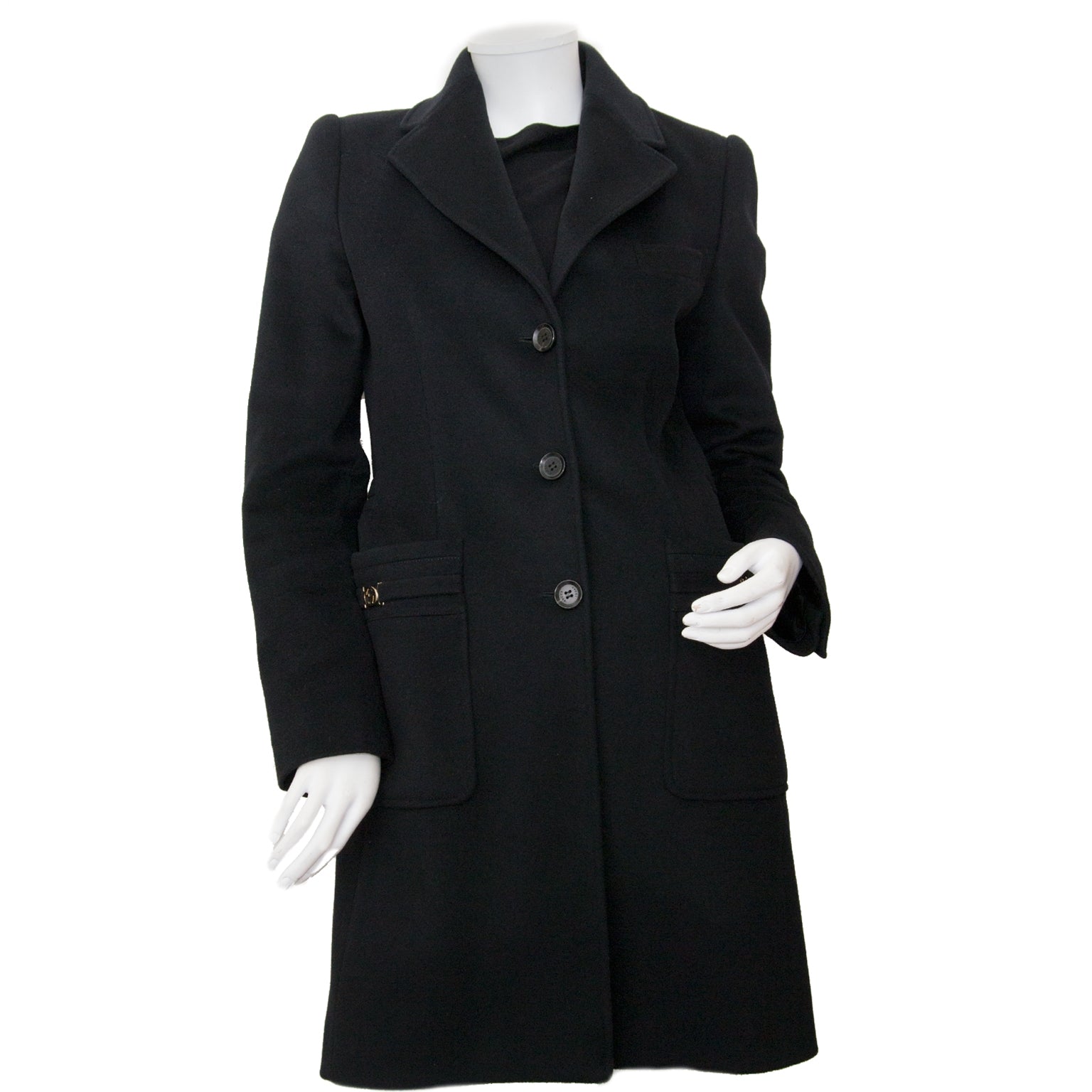 Gucci Wool Black Trench Coat - Size 36 – Labellov