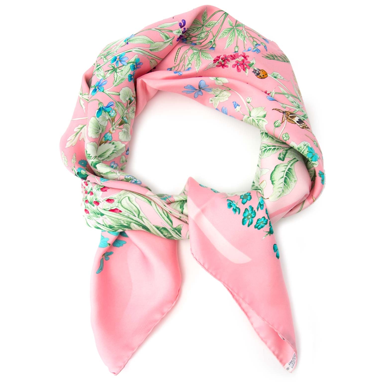 Hermès Paris Pink 'La Prairie' Silk Carré Scarf – Labellov