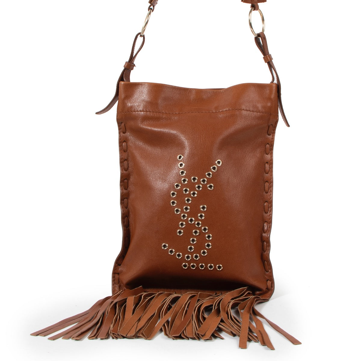 Yves Saint Laurent Camel Leather Crossbody Fringe Bag – Labellov