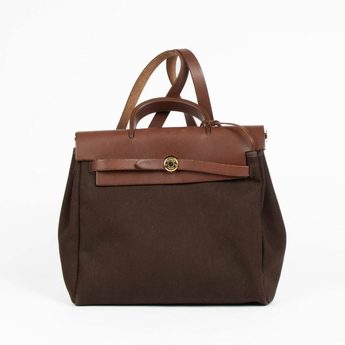 Hermès Herbag 28 2-In-1 Brown Canvas/Leather GHW Backpack – Labellov