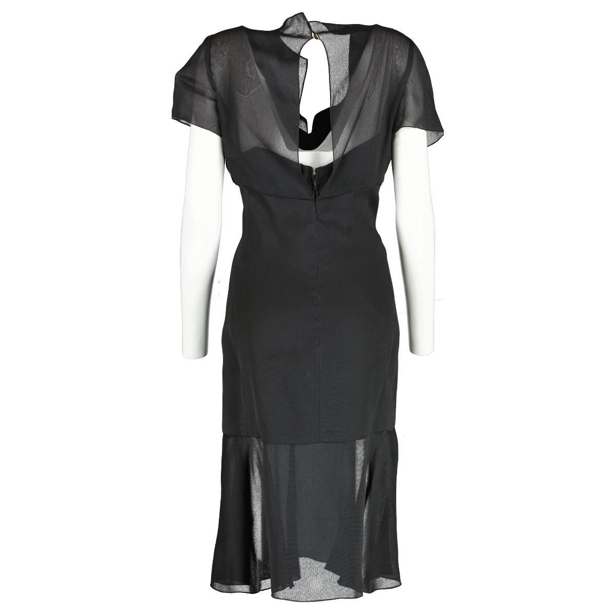 Chanel 97P Black Silk Organza Dress
