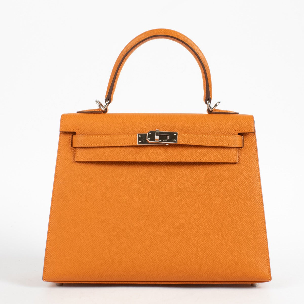 Hermès Kelly 25 Orange Epsom Palladium Hardware – Labellov