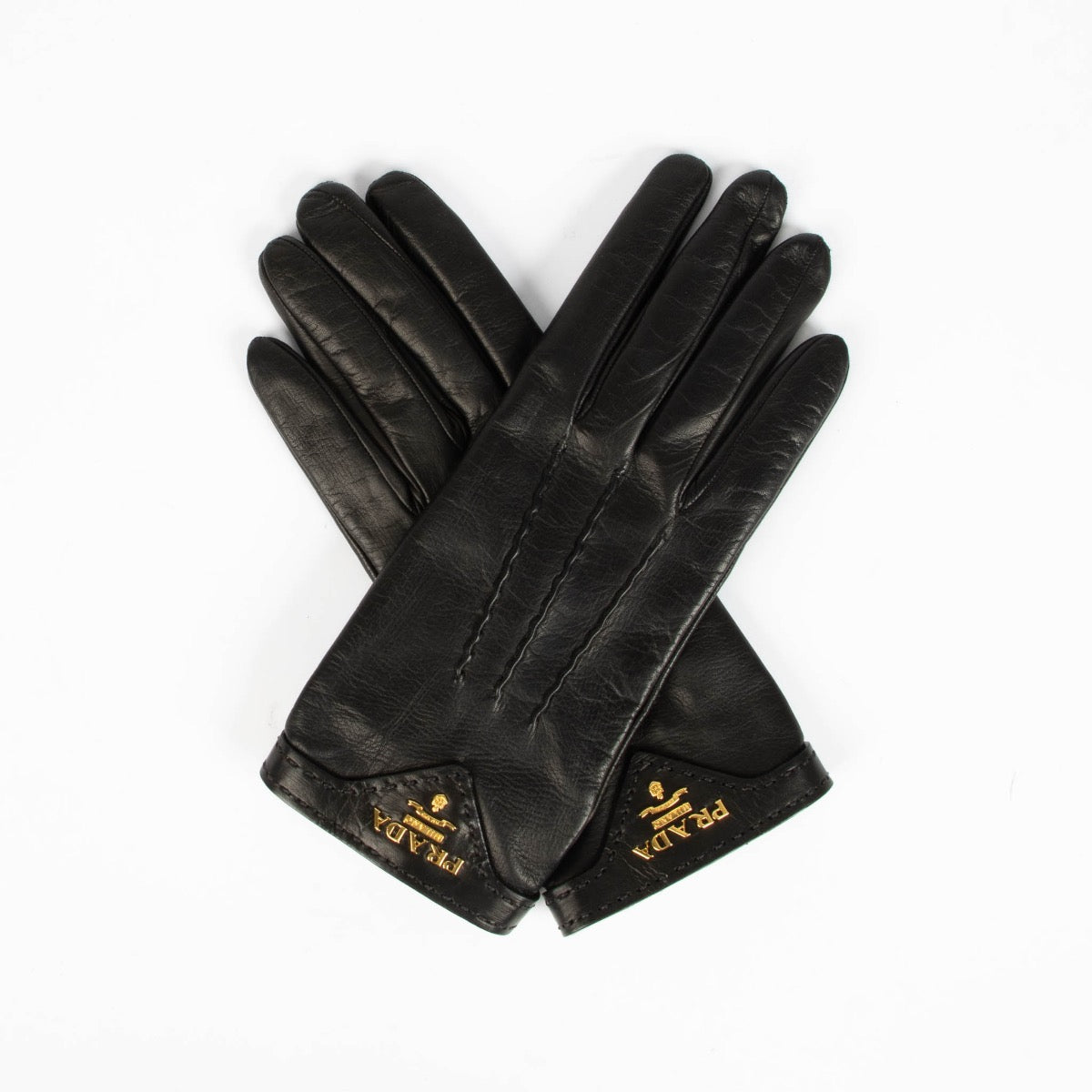 Prada Black Leather Gloves – Labellov