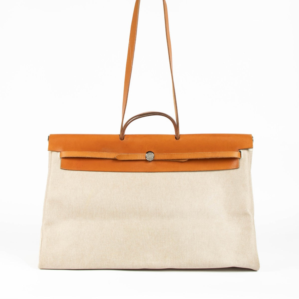 hermes travel bag men's Hermès Herbag Cabine 2-in-1 Canvas/Leather Travel Bag – Labellov