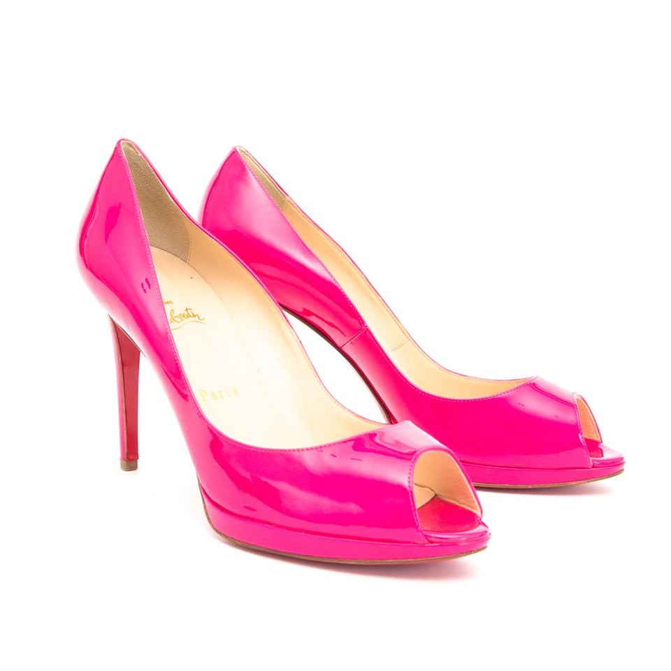 Christian Louboutin Pink Patent Peeptoe Pumps – Labellov