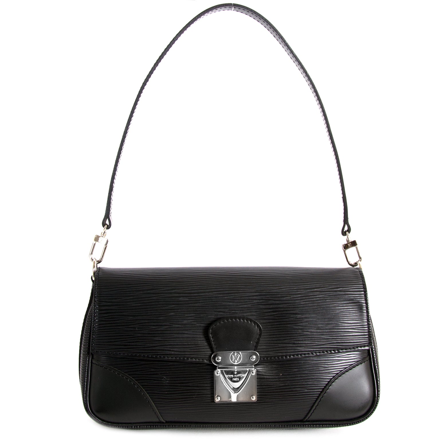 バッグ Louis Vuitton Epi Leather Shoulder Bag Louis Vuitton Small Black Epi Leather Shoulder Bag – Labellov