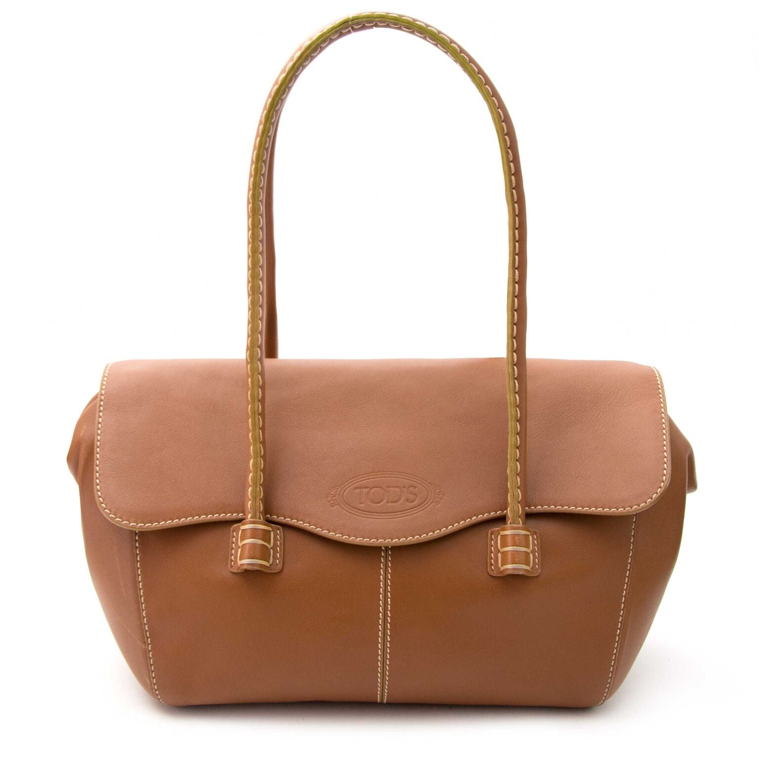 Tods Brown Leather Corniche Wave Eastwest – Labellov