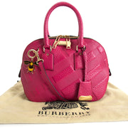 secondhand Burberry Orchard Pink Embossed Leather Bag for sale at labellov