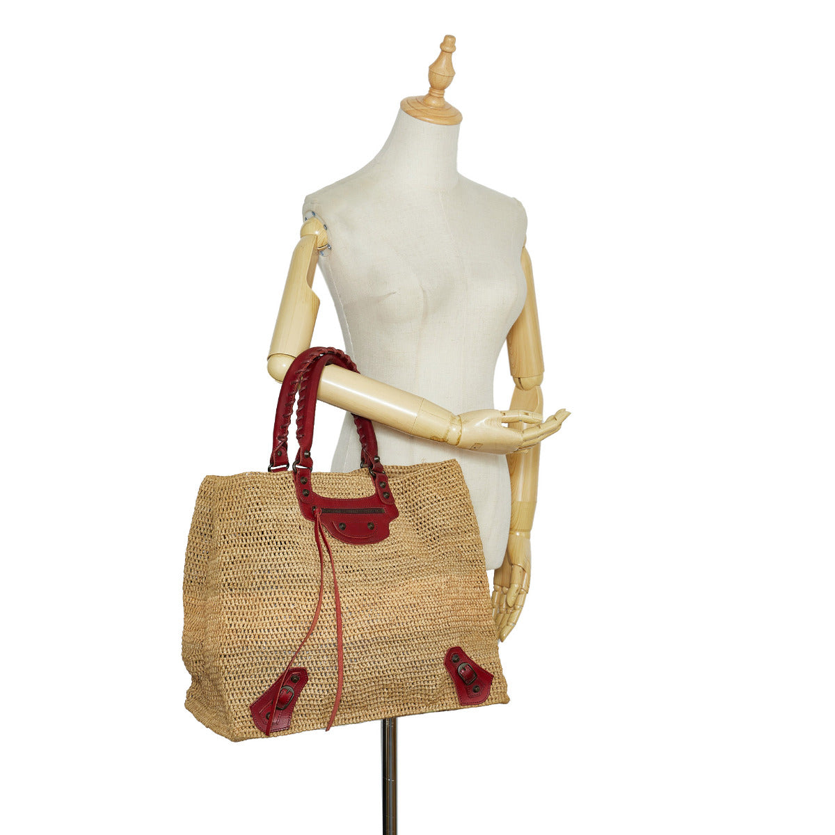 Balenciaga Beige Raffia Shoulder Bag for the best price at Labellov secondhand luxury in Antwerp, Knokke, Brussels