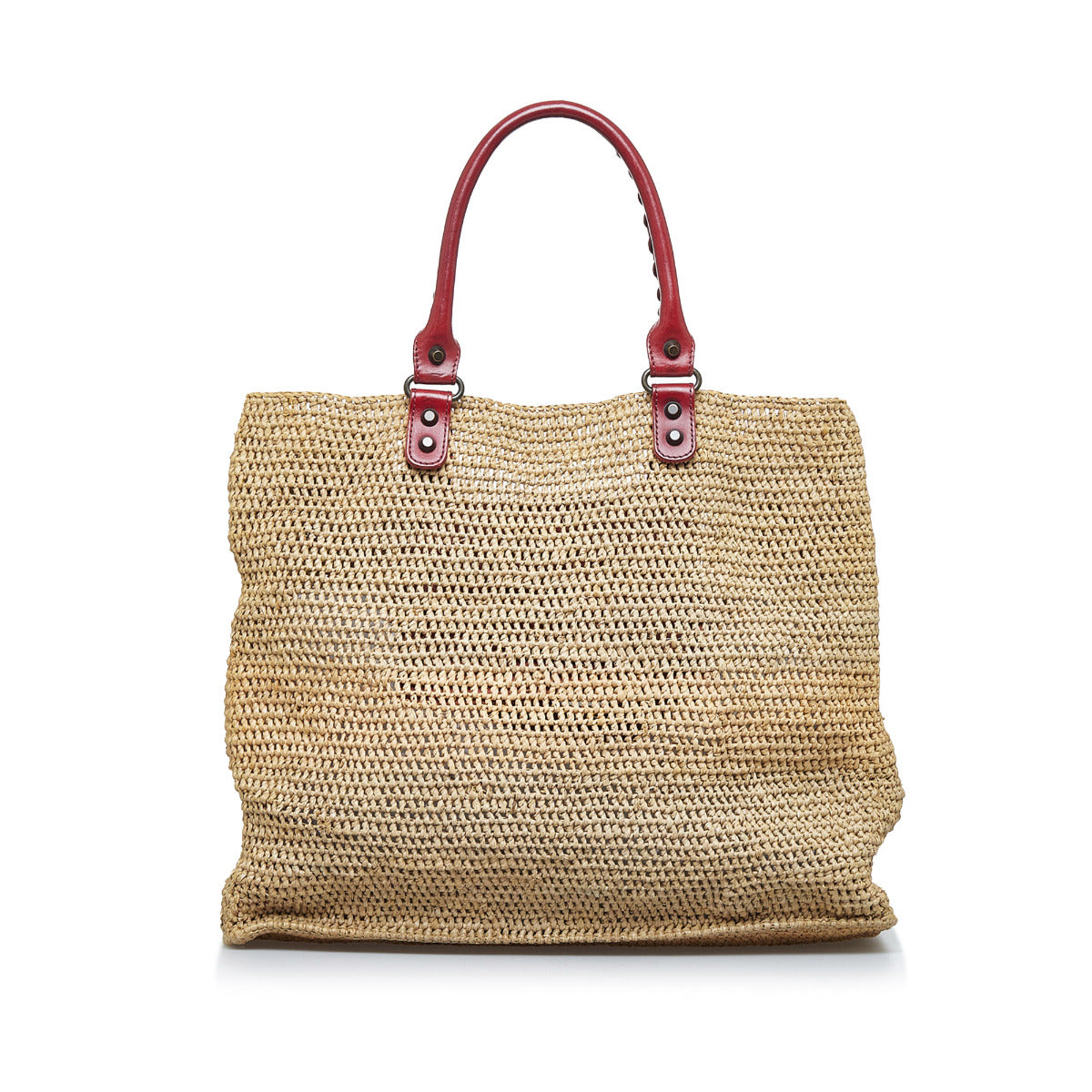 Balenciaga Beige Raffia Panier Tote Bag