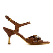 Miu Miu Brown Jeweled Sandal Heels - Size 36.