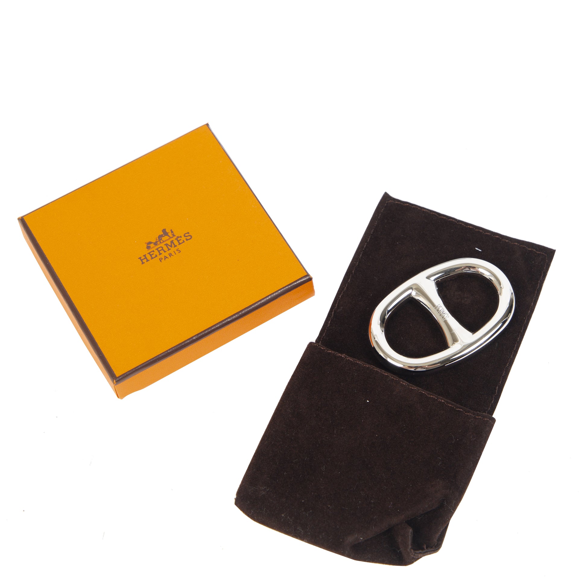 shop safe online Hermes Palladium Chaine d'Ancre Scarf Ring