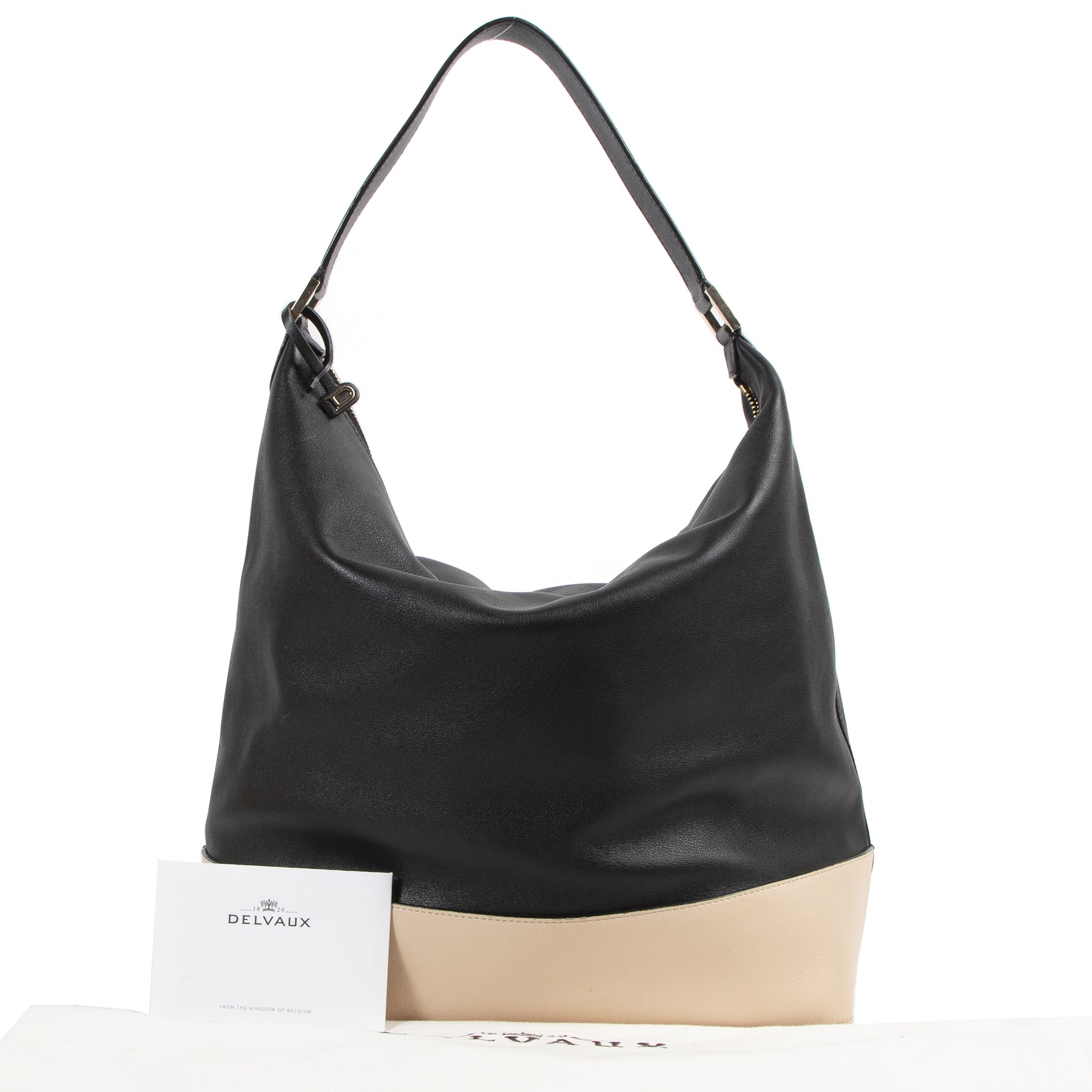 Delvaux Every D Hobo Allure Bicolore Noir-Nude