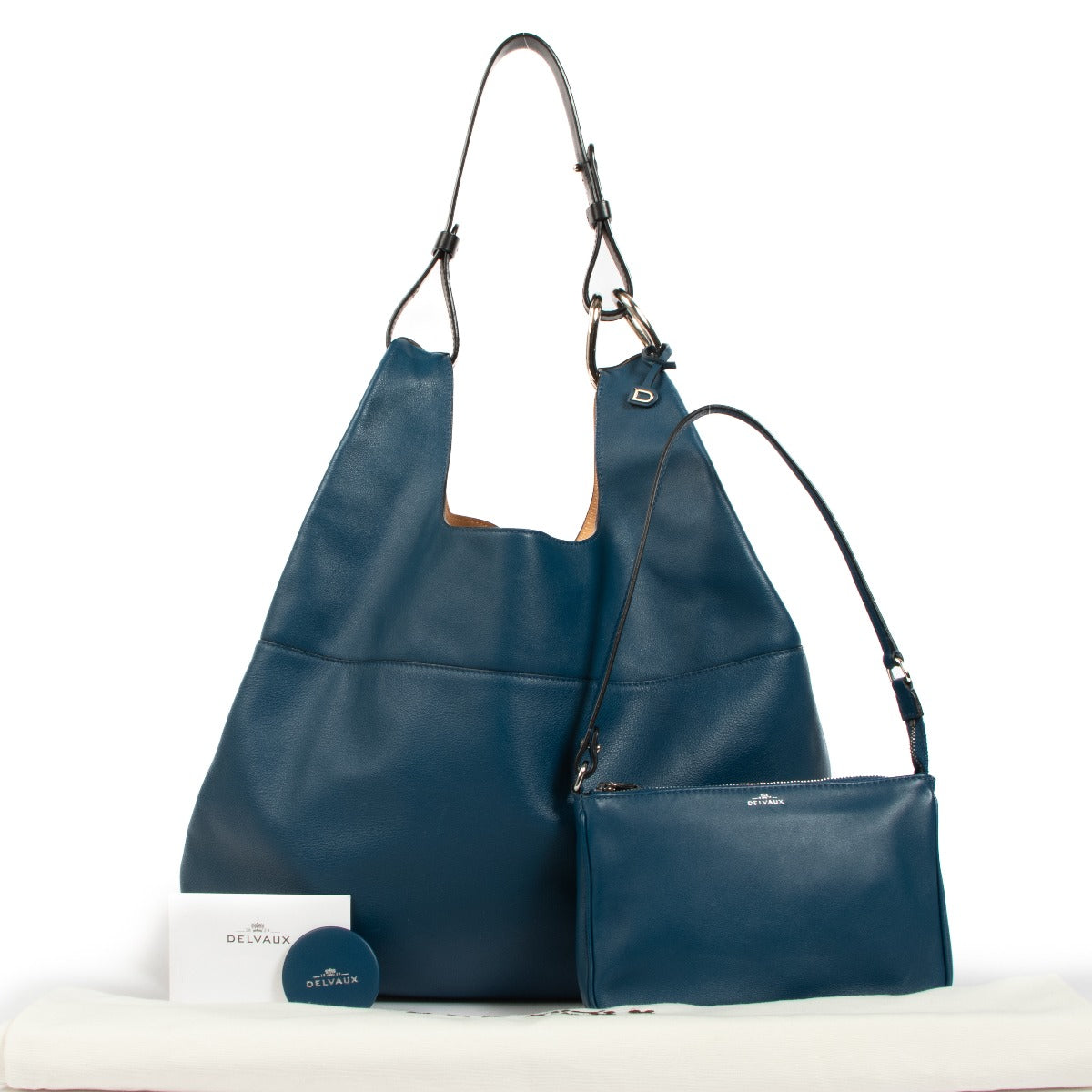 Delvaux Givry With Me Bleu de Prusse Polo Shoulder Bag