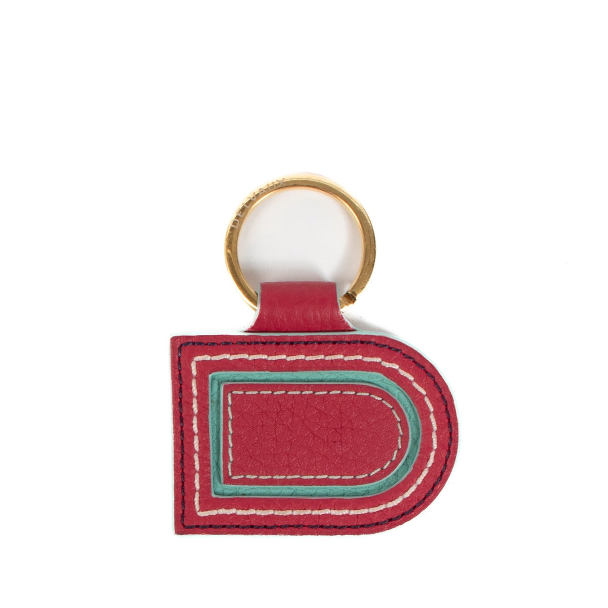 Delvaux Pin D Key-Ring Framboise Taurillon Soft Bag Charm