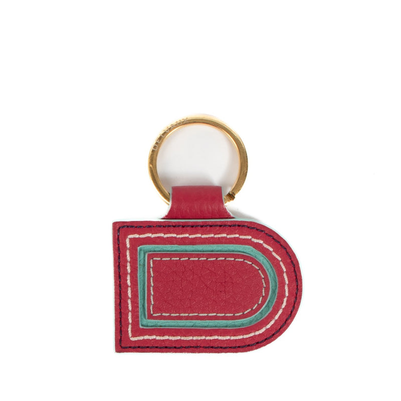 Delvaux Pin D Key-Ring Framboise Taurillon Soft Bag Charm