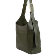 Shop safe online at Labellov in Antwerp, Brussels and Knokke this 100% authentic second hand Delvaux Kaki Calf Souple So Cool MM Shoulder Bag