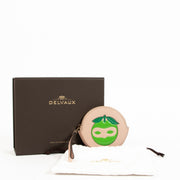 Delvaux Nude Calfskin Visite Masquée Round Apple Coin Purse