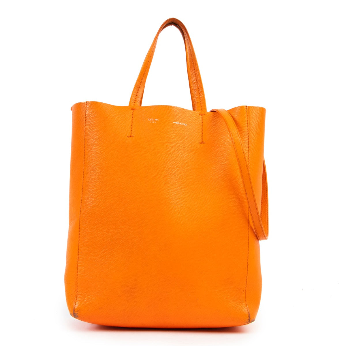 Shop safe online at Labellov in Antwerp this 100% authentic second hand Celine Orange Cabas Shoulder Bag