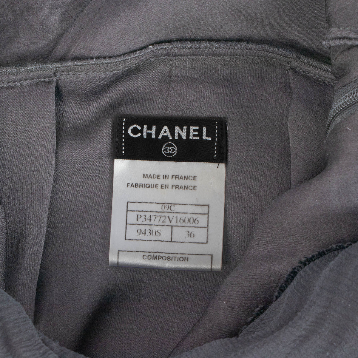 Robe Chanel noire en soie, camélia, collection 09C - taille 36
