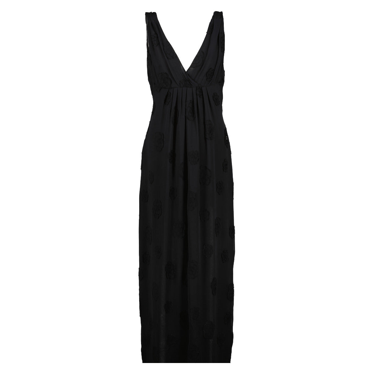 Chanel Black 09C Silk Camellia Dress