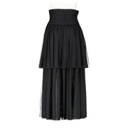 Chanel Black Camellia Tulle Skirt