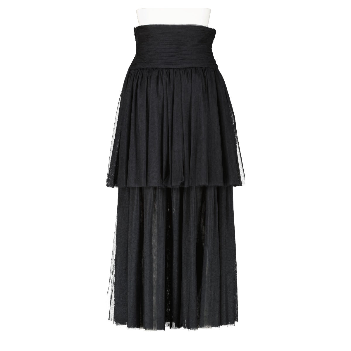 Chanel Black Camellia Tulle Skirt