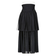 Chanel Black Camellia Tulle Skirt