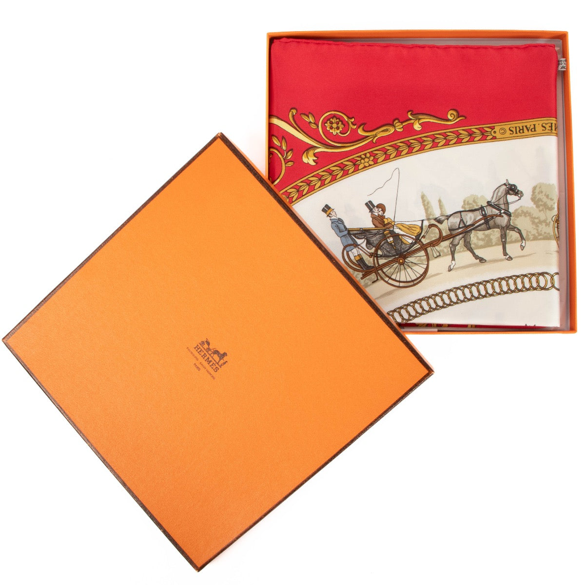 Shop 100% authentic second-hand Hermès La Promenade De Longchamps Red Scarf on Labellov.com